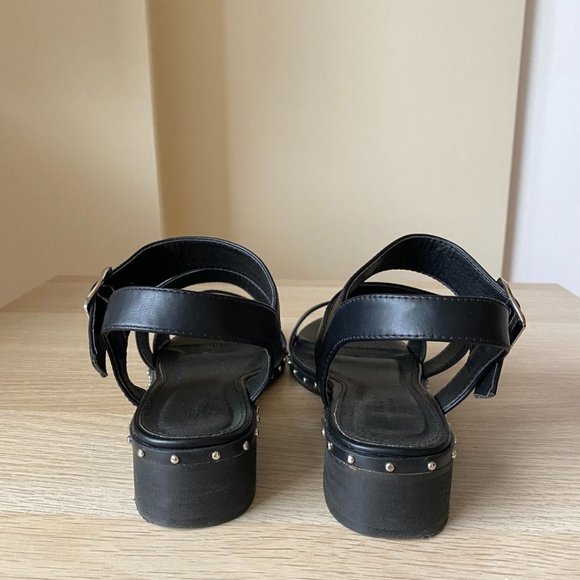 Kitten Heel Black Studded Sandals US6 - Picture 3 of 5